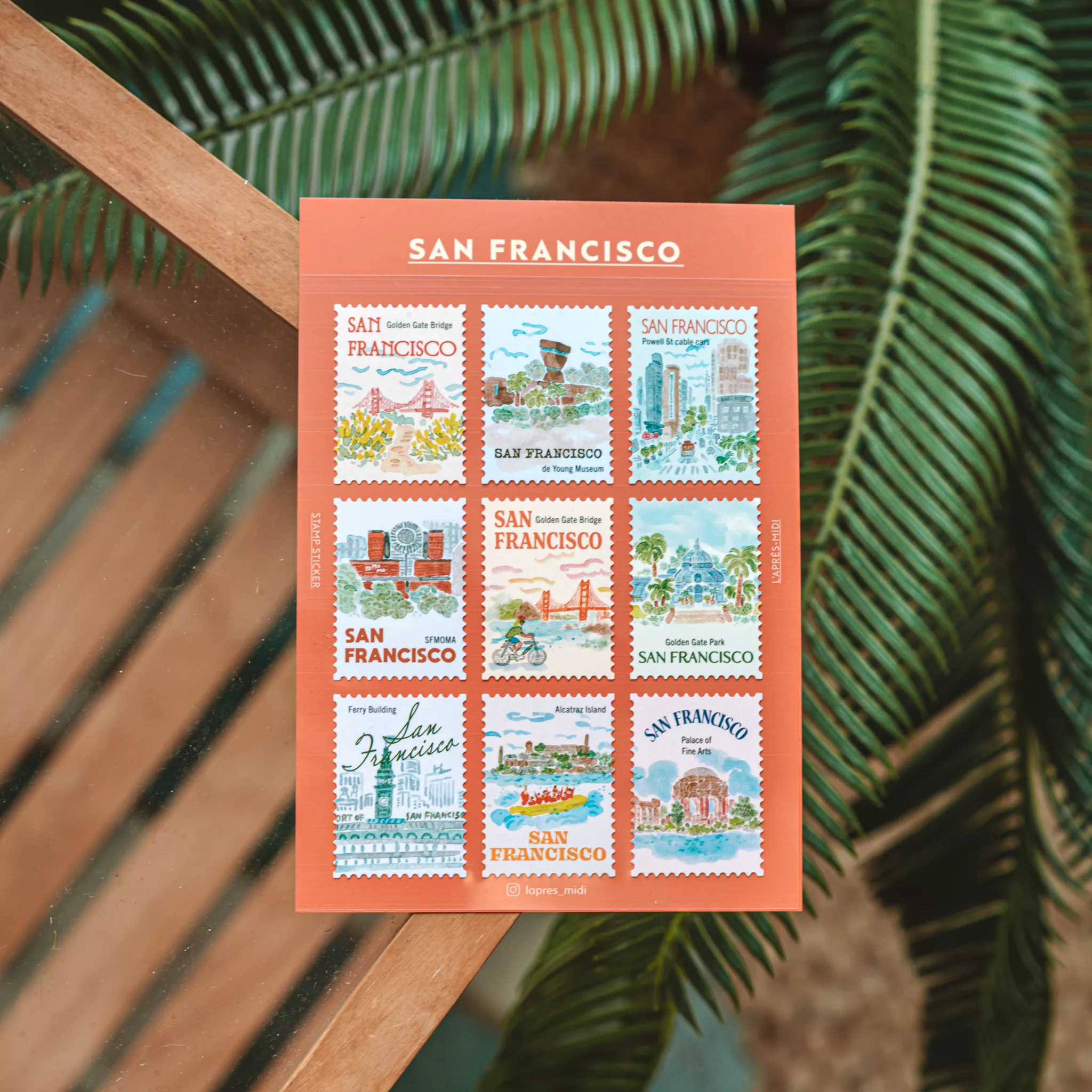 Pansy Daisy L'après Postage Stamp Sticker Seti - San Francisco 1 