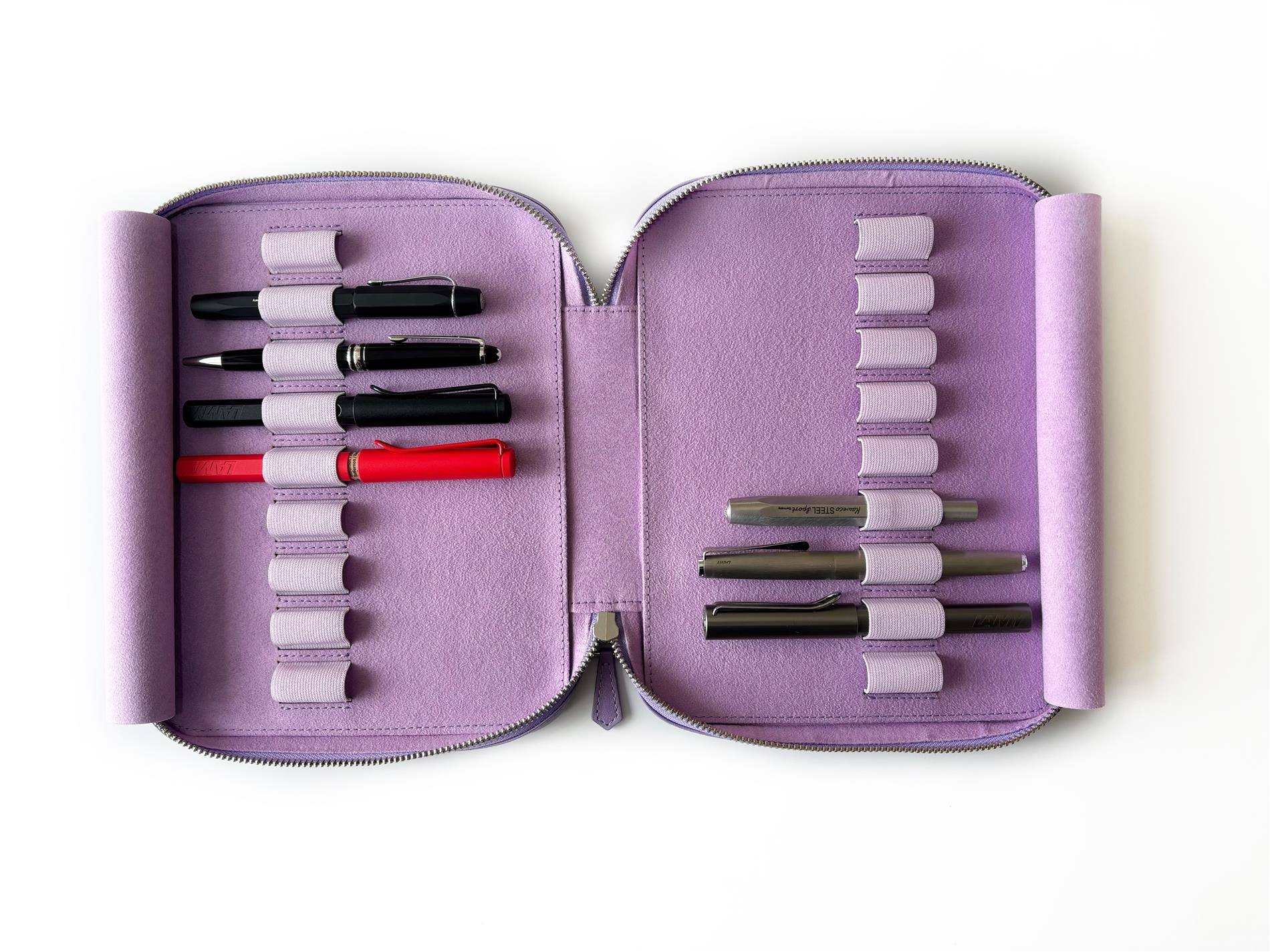 Eng Leather Light Lavender 18'li Deri Kalem Kılıfı