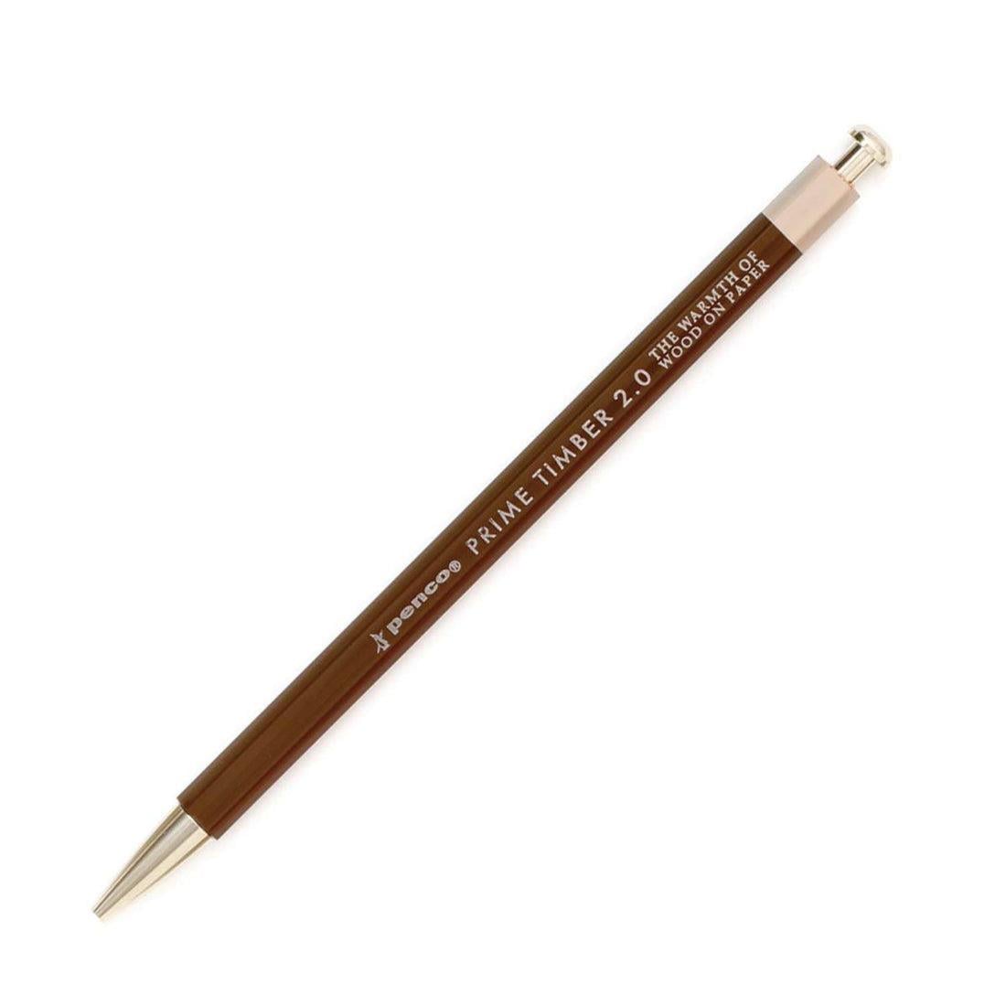 Penco Prime Timber 2.0 mm Pencil & Sharpener Set Mekanik Uçlu Kalem ve Kalemtraş Seti Kahverengi