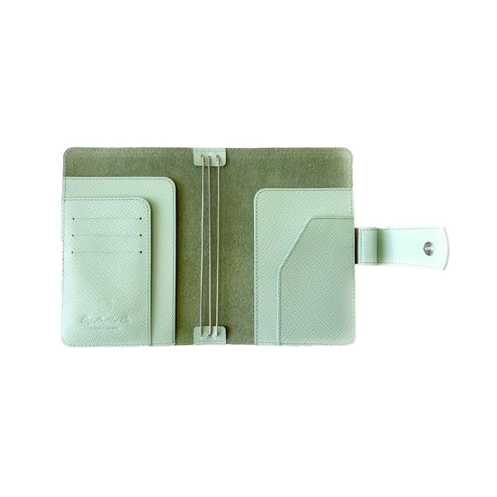 Eng Leather Saffiano Deri Koleksiyonu  A6 Defter & Kalem Çantası  Mint