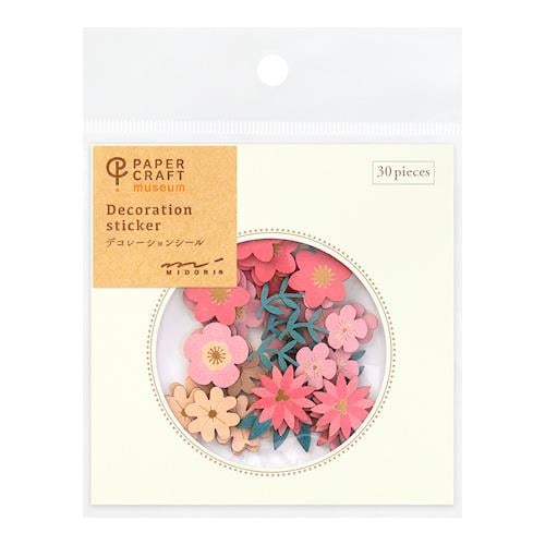 Midori sticker seal flower pattern blue