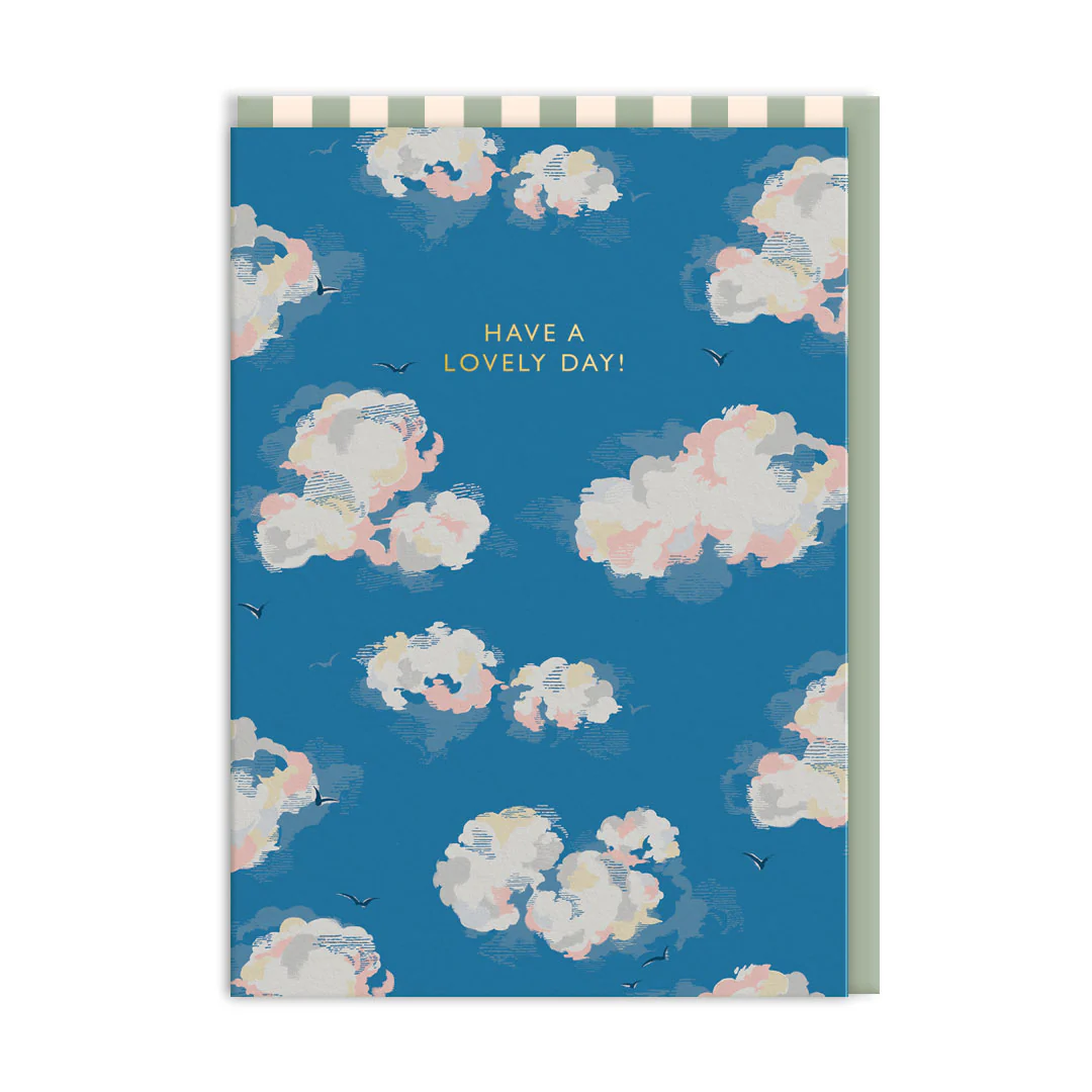 Ohh Deer Cath Kidston Tasarımı A6 Kartpostal Have A Lovely Day Clouds 5618