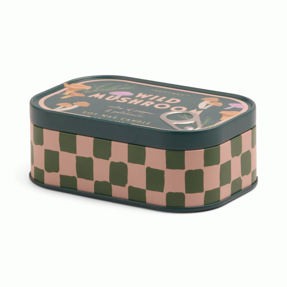 Paddywax Bistro Mushrooms Printed Tin Candle - Mantar 127 gr Mum