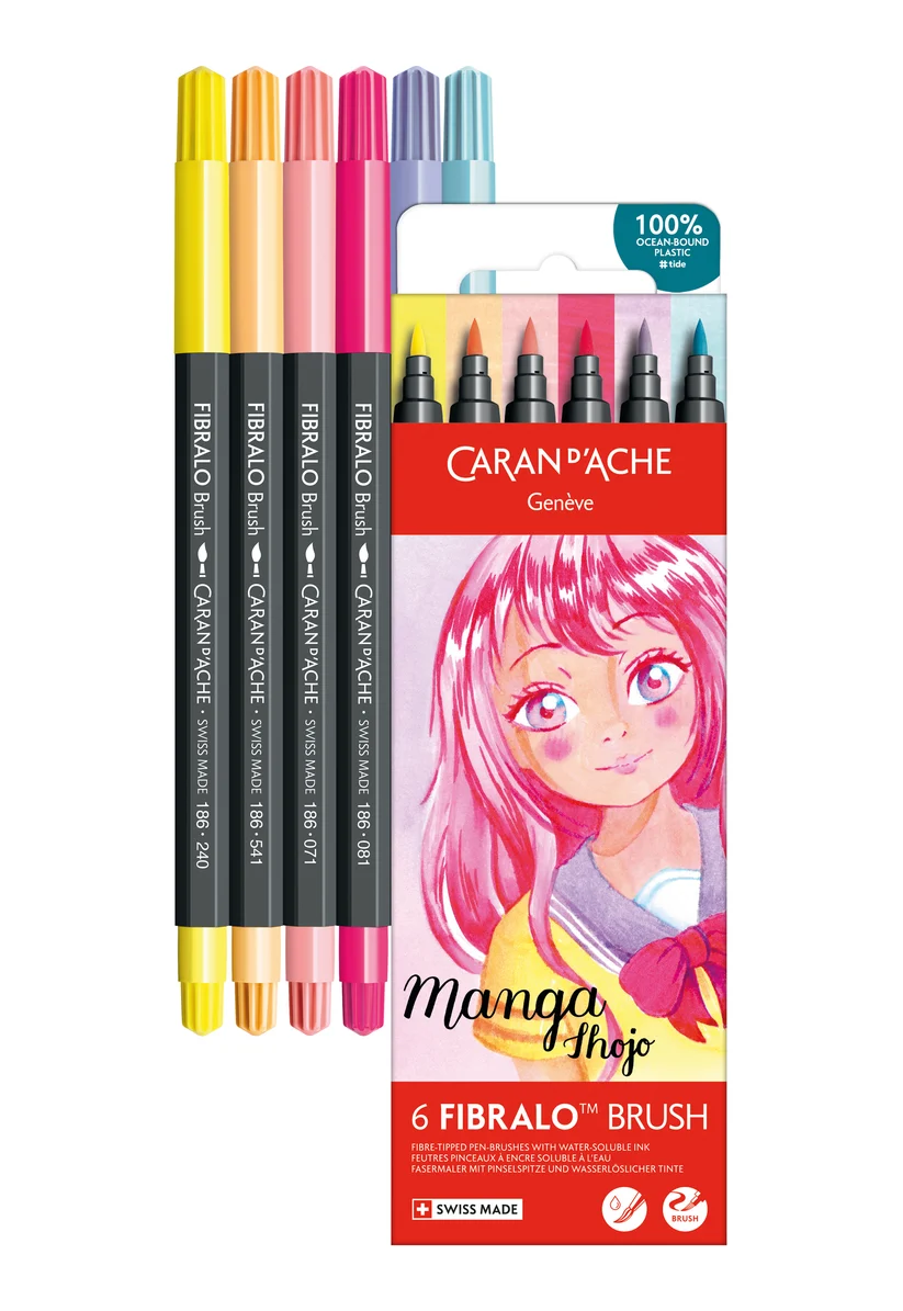 Caran d'Ache Fibralo™ Brush Manga Shojo 6'Lı Keçeli Kalem Seti 186-801