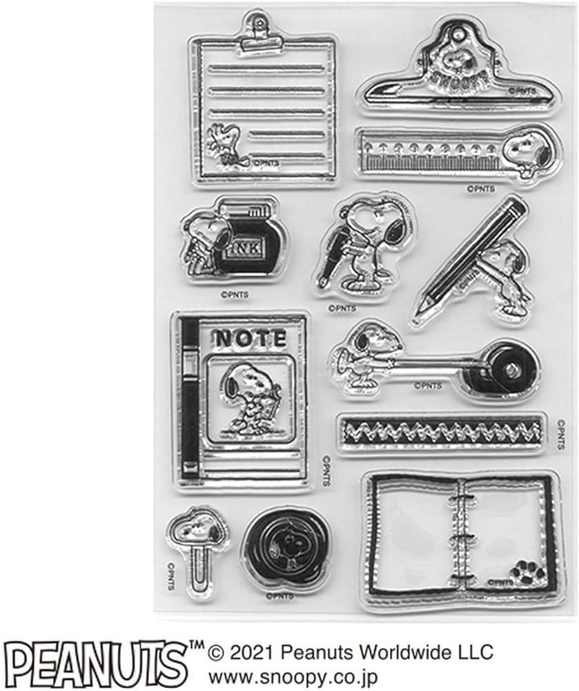 Kodomo no Kao 2209-002 Snoopy Clear Stamp Sheet Stationery Lot Damga Seti