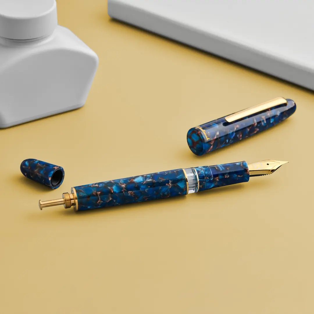 Esterbrook Estie Nouveau Blue Gold Pistonlu Dolma Kalem M Uç