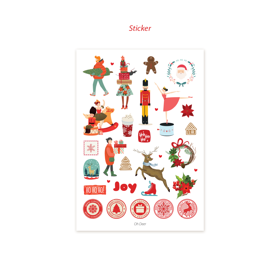 Oh Deer! Sticker, Washi Bant ve Kesme Süsleme Seti