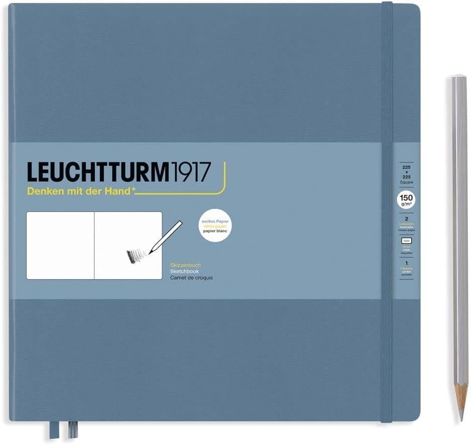 Leuchttrumm 1917 Sketchbook Square Sert Kapak 150 gr Eskiz Defteri Stone Blue 366155