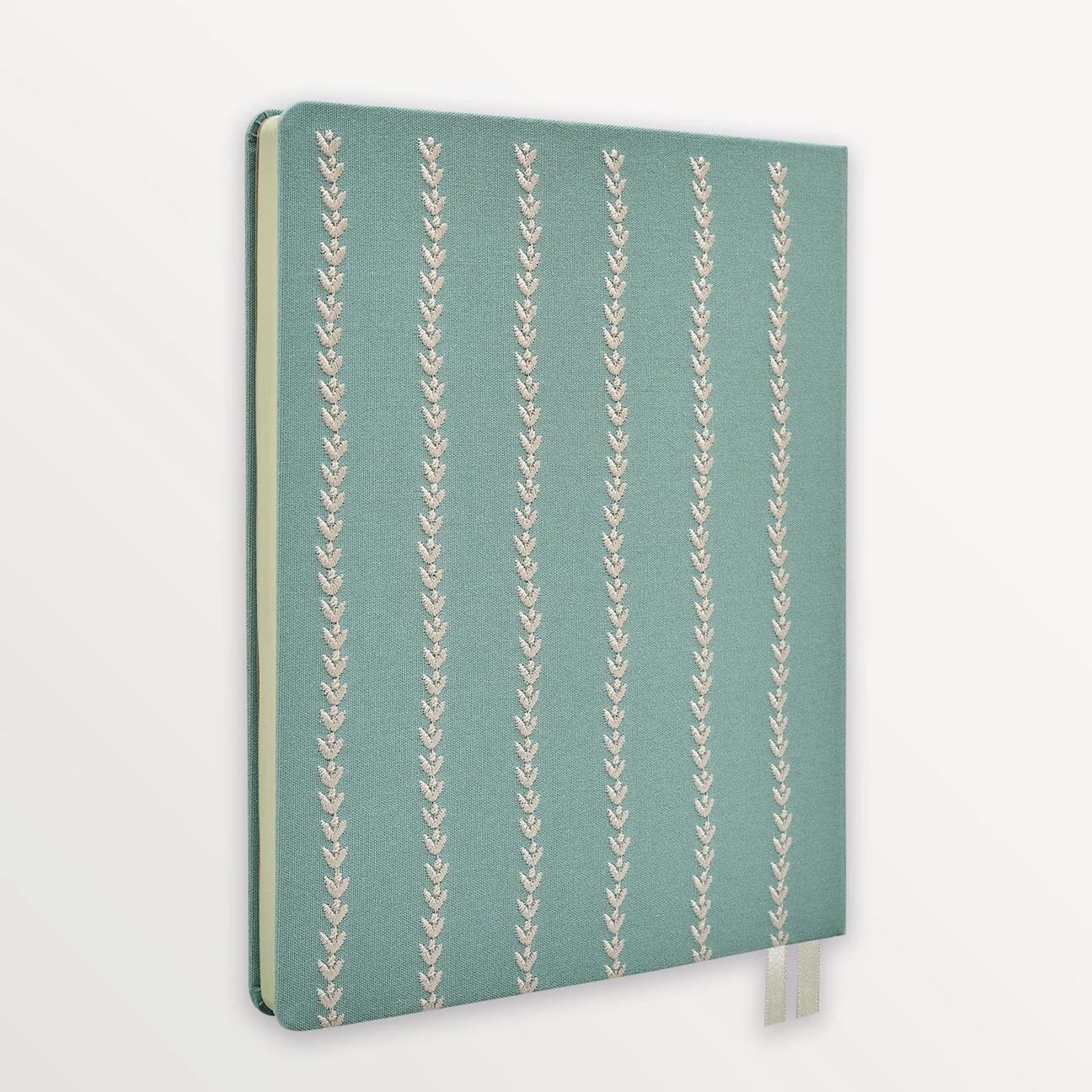 EPISODE SAGE LEAVES EMBROIDERED XL NOTEBOOK
