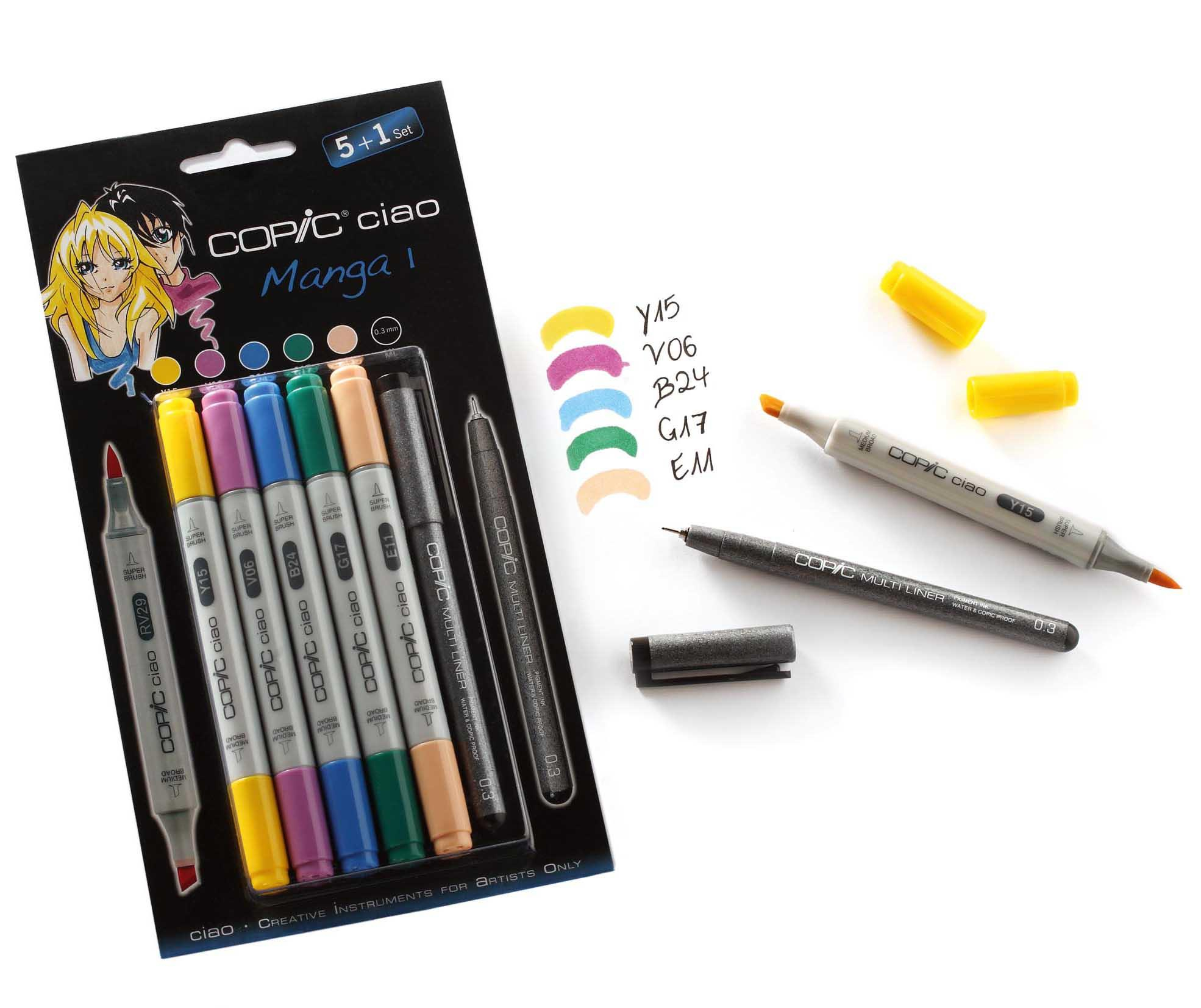 Copic Ciao Marker Çizim Kalemi Seti 5+1 Set Manga 1