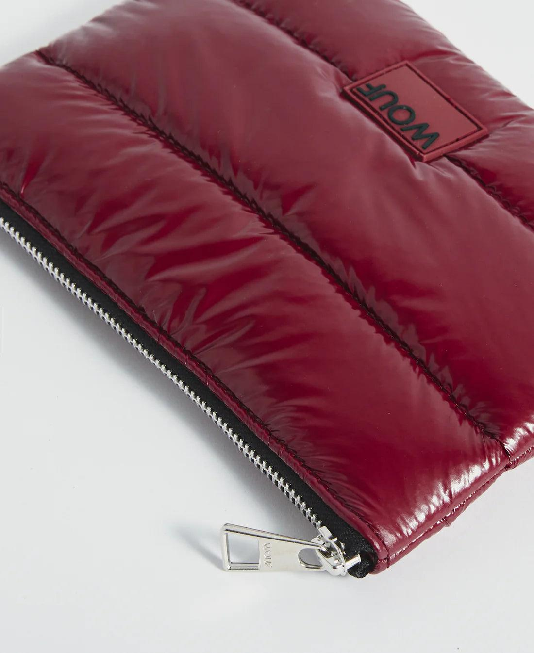 Wouf Burgundy Glossy Pouch  - El Çantası