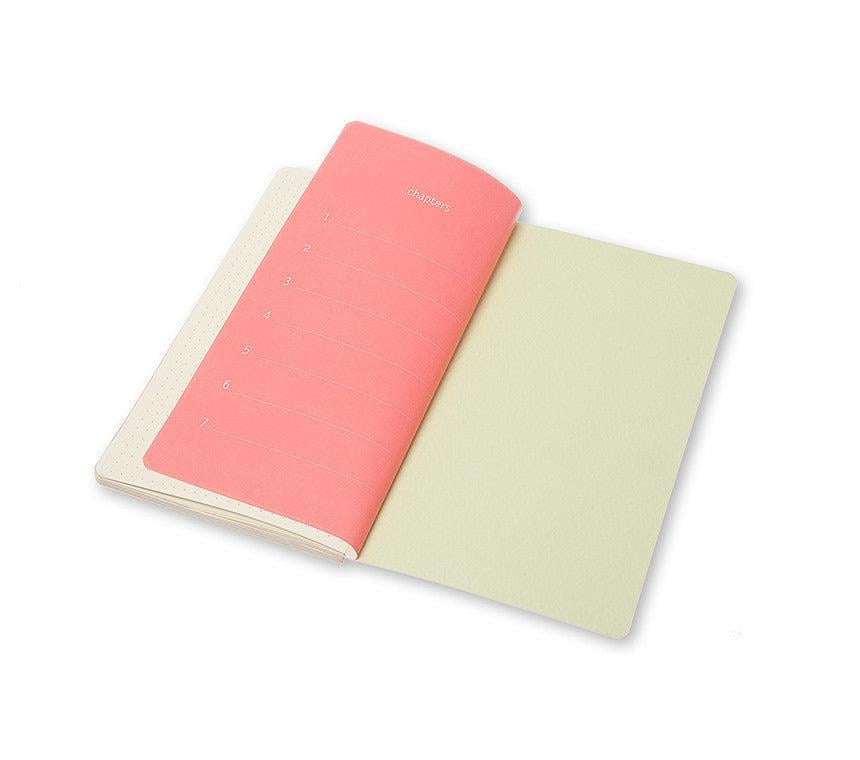 Moleskine Açık Dikiş Chapters Collection Dot (Noktalı) Defter Açık Yeşil Medium 112 Sayfa  9.5 x 18 cm