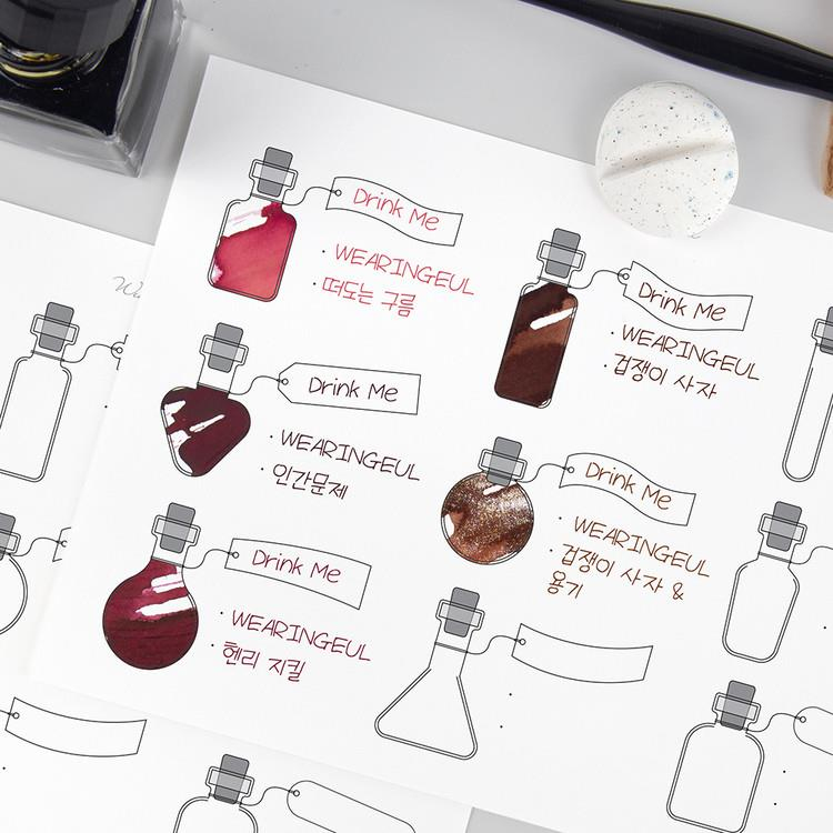 Wearingeul Alice's Potion Ink Color Swatch - Mürekkep Deneme Kağıtları