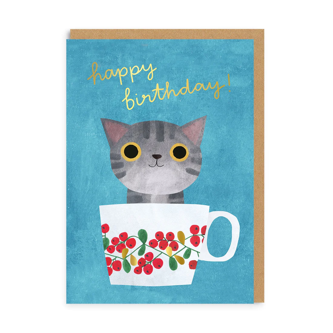 Ohh Deer Angela Rozelaar Tasarımı A6 Kartpostal Teacup Kitten HBD 7297