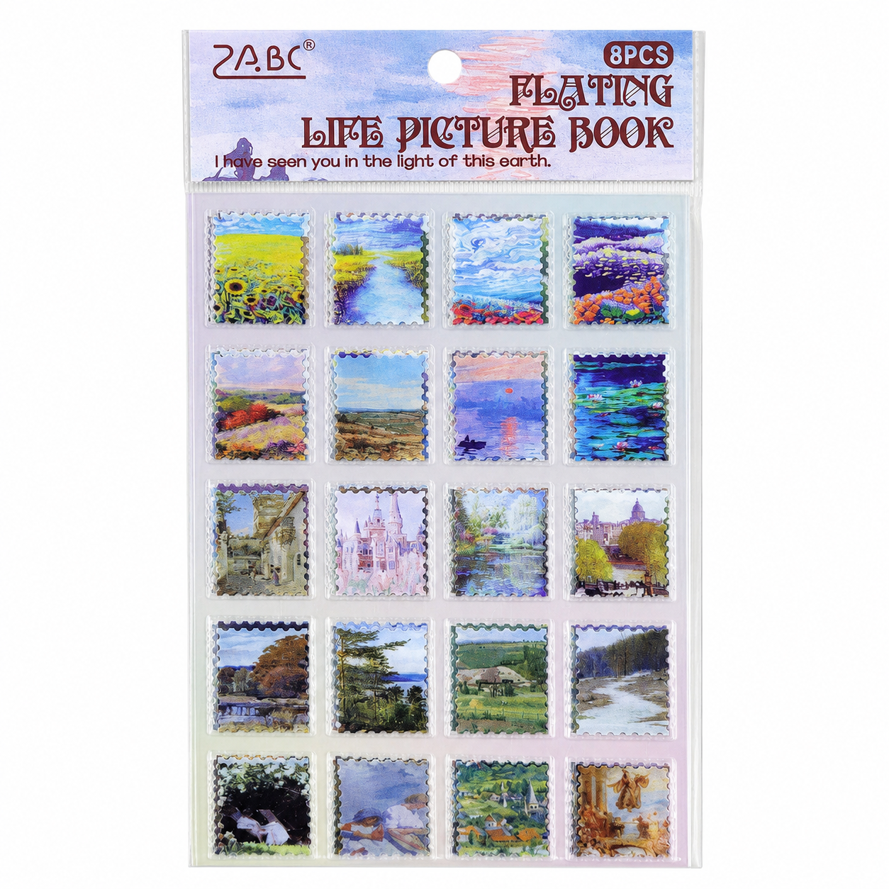 2ABC Flating Life Picture Berlin in Foggy Winter 8 Parça Sticker Seti