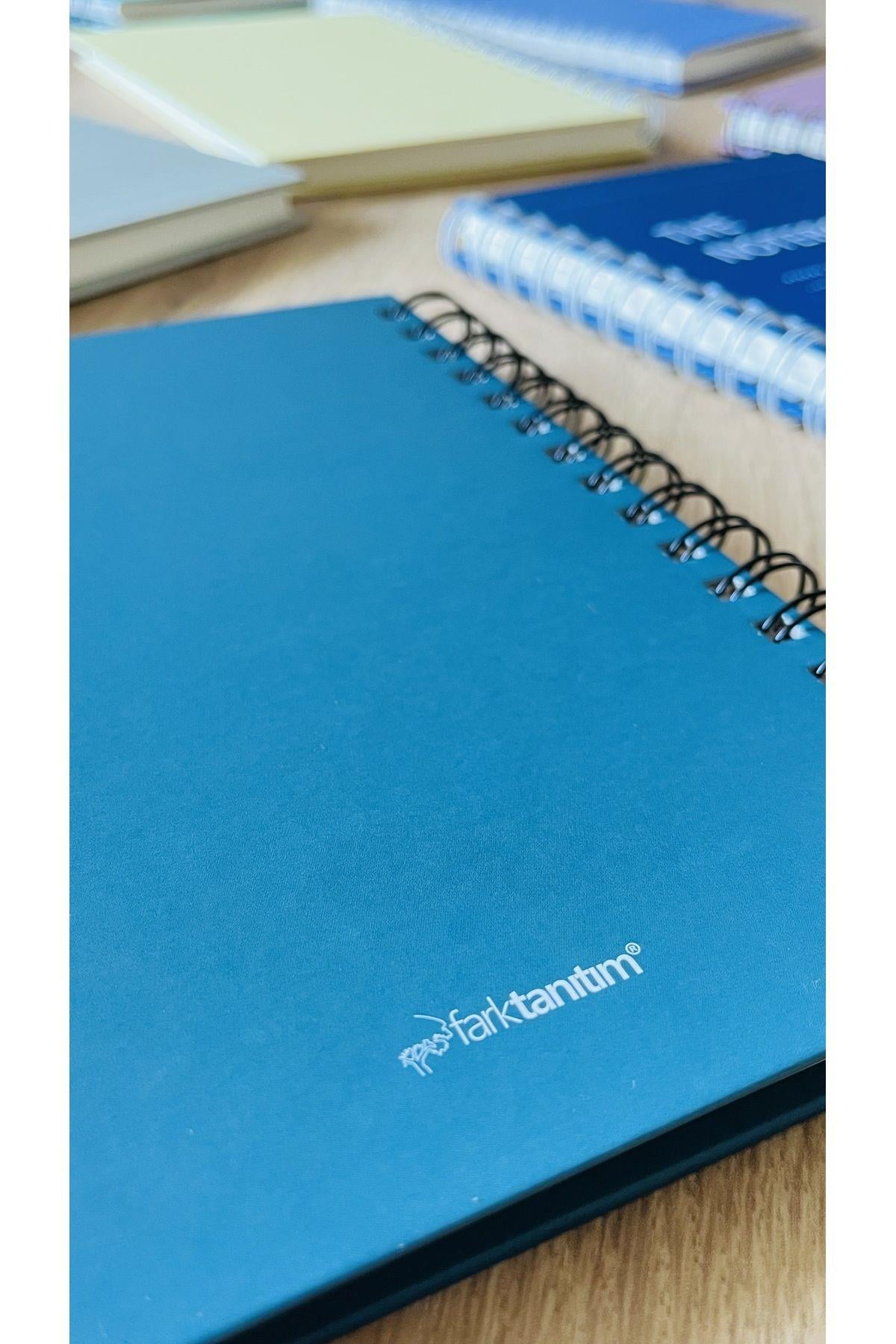 Fark Tanıtım Sert Kapaklı Spiralli 80 Yaprak Çizgisiz A5 Defter Marine Blue