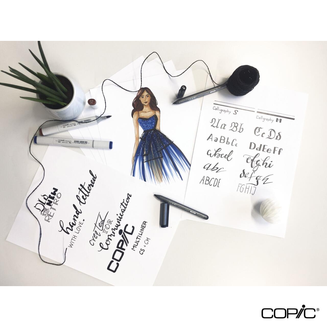 Copic Multiliner Calligraphy 2 li Set Siyah Renk ( CS , CM ) 