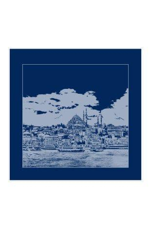 Wolo Company Furoshiki Çok Amaçlı Hediye Paketi Kumaşı İstanbul Manzarası