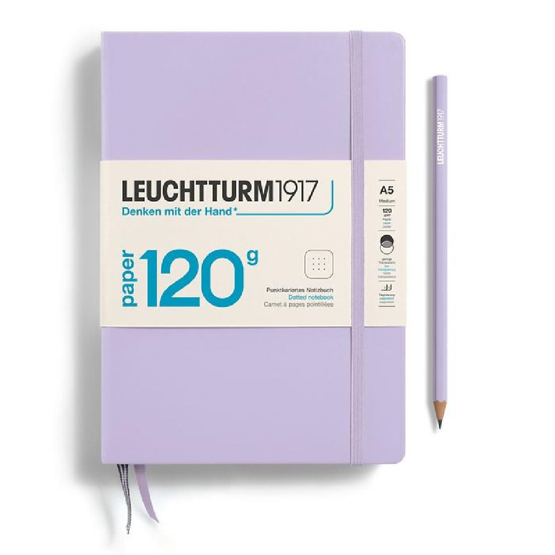 Leuchttrum 1917 Superior Paper Edition 120 g/m² Sert Kapak, A5, Noktalı Lilac 370338