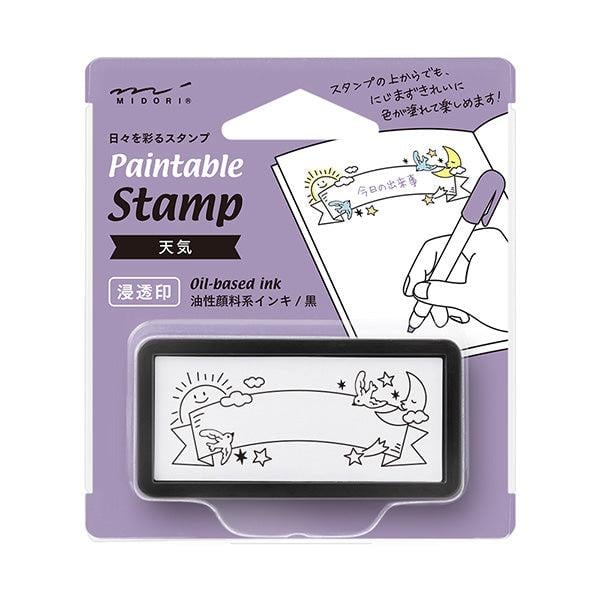 Midori Paintable Penetration Stamp Damga - Half Size - Weather 35509006