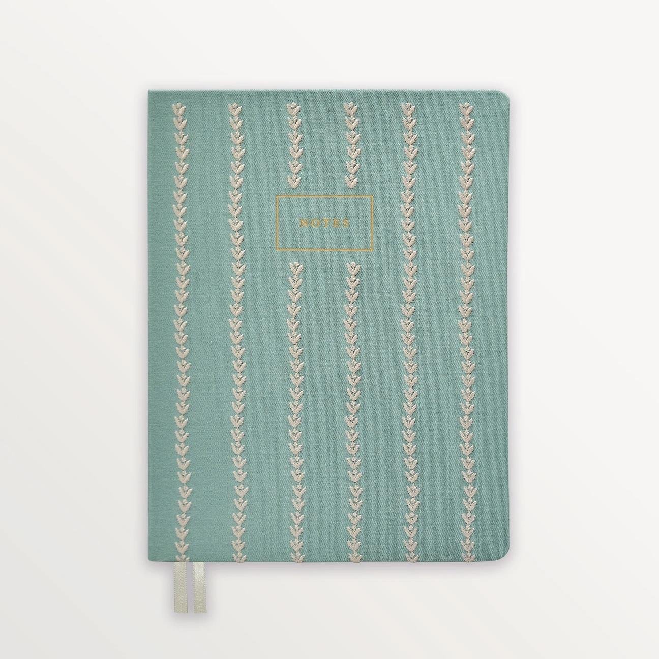 EPISODE SAGE LEAVES EMBROIDERED XL NOTEBOOK