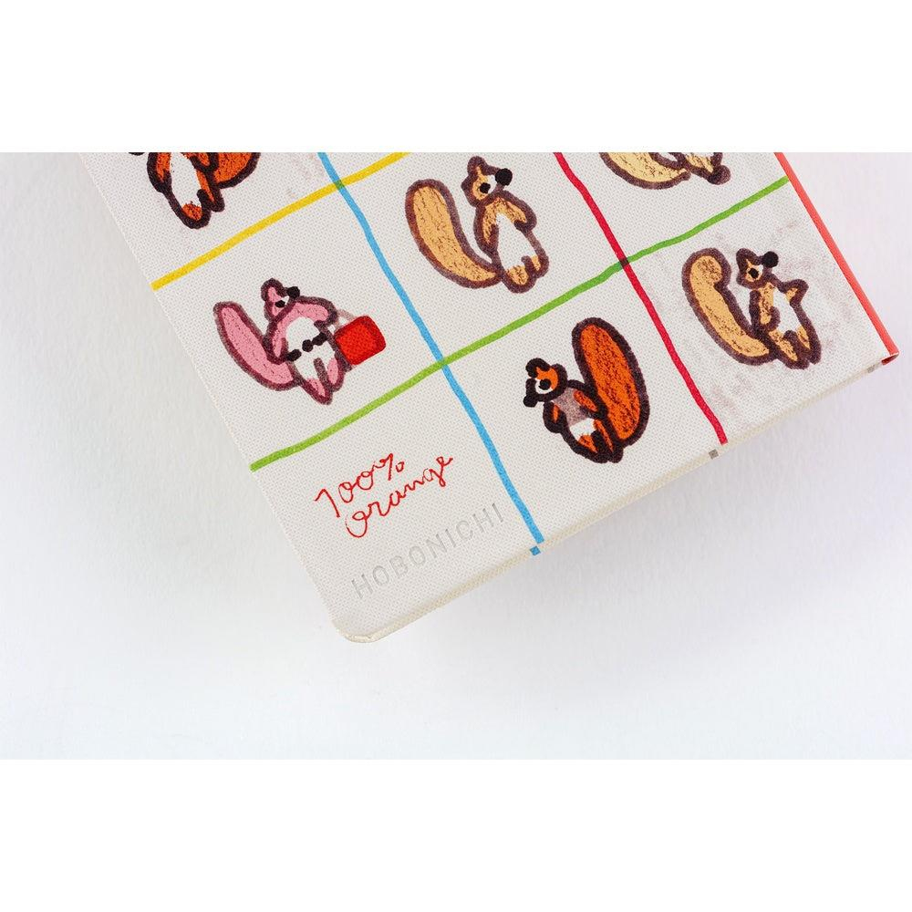 Hobonichi Ajanda Techo Weeks - English - 100%ORANGE: Squirrel’s Moving Day - 2026 Jan Start