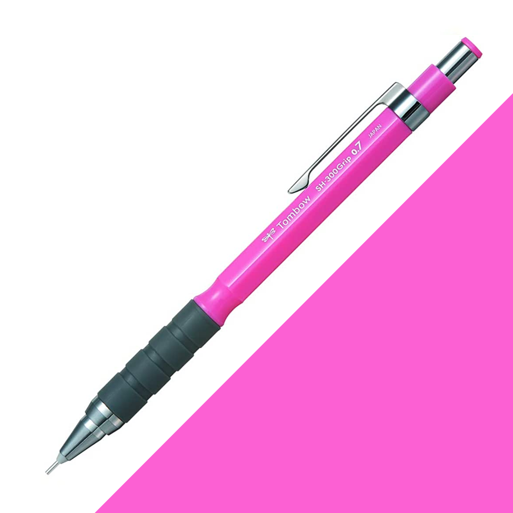 Tombow SH-300 Grip Neon Mekanik Kurşun Kalem 0.7mm Neon Pembe