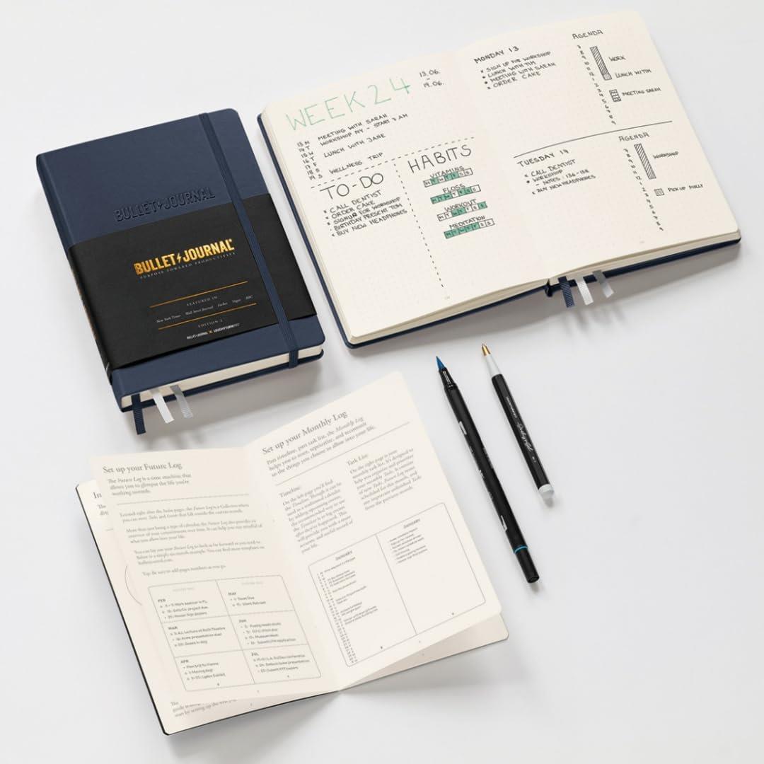 Leuchtturm 1917 Bullet Journal Edition 2 A5 Sert Kapak 240 Noktalı Sayfalar Mavi 366244