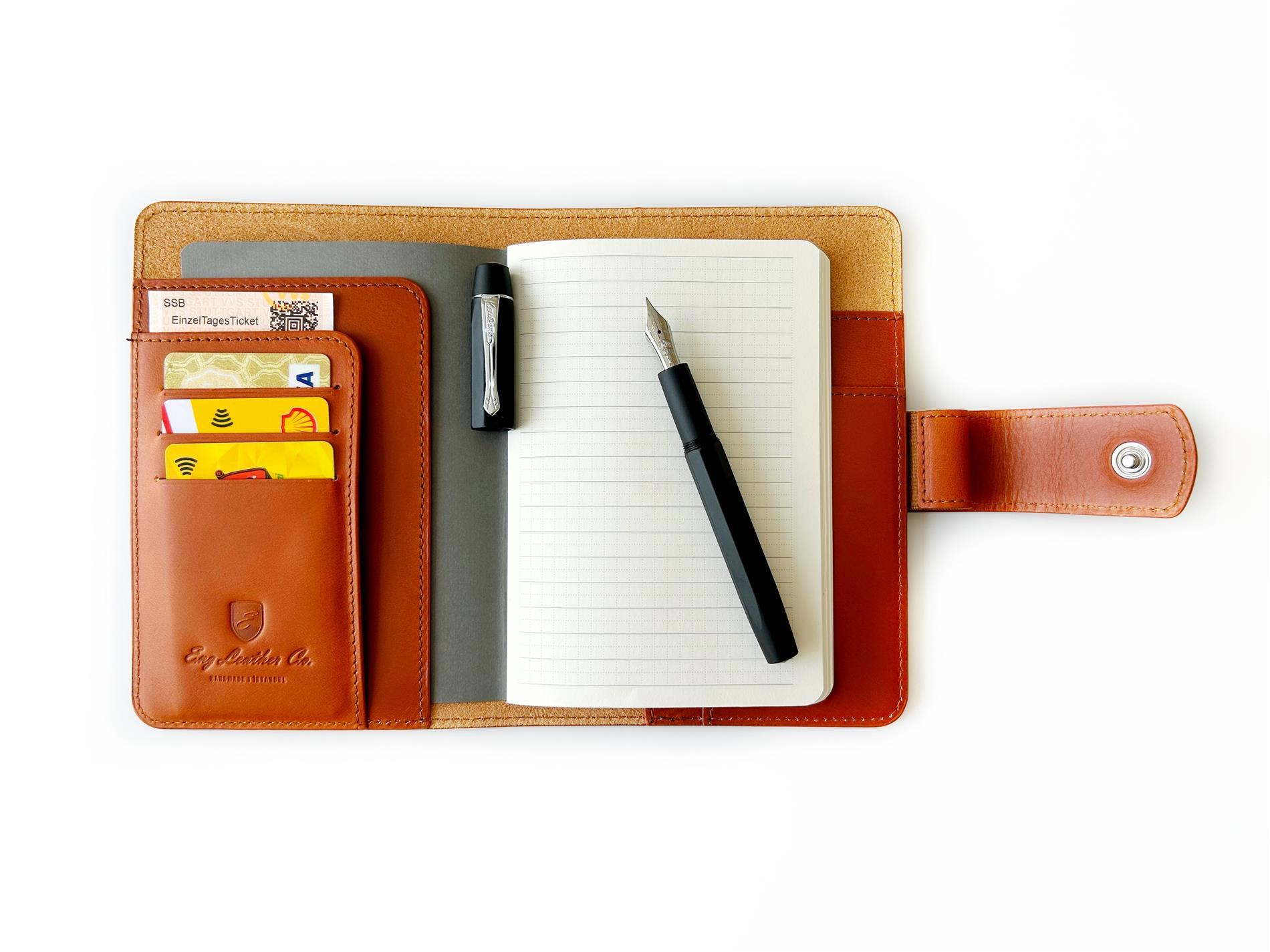 Eng Leather Sunrise Orange A6 Ebatlı Deri Defter Kılıfı ve Organizer