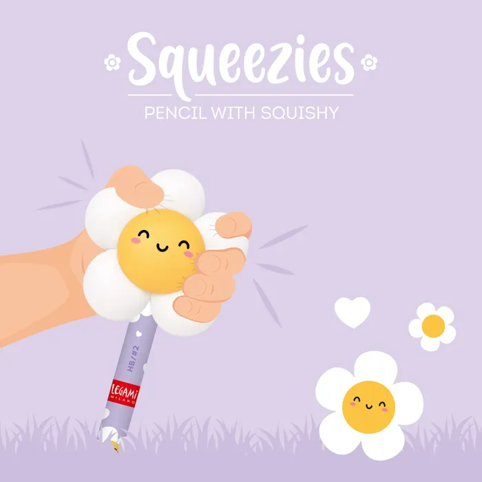 Legami Squeezies - Squishy Figürlü Kurşun Kalem - Papatya PSQ0007 