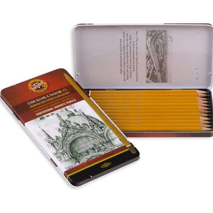 Koh-i Noor Profesyonel 1502/II 8B-2H Dereceli Metal Kutu Kalem Seti