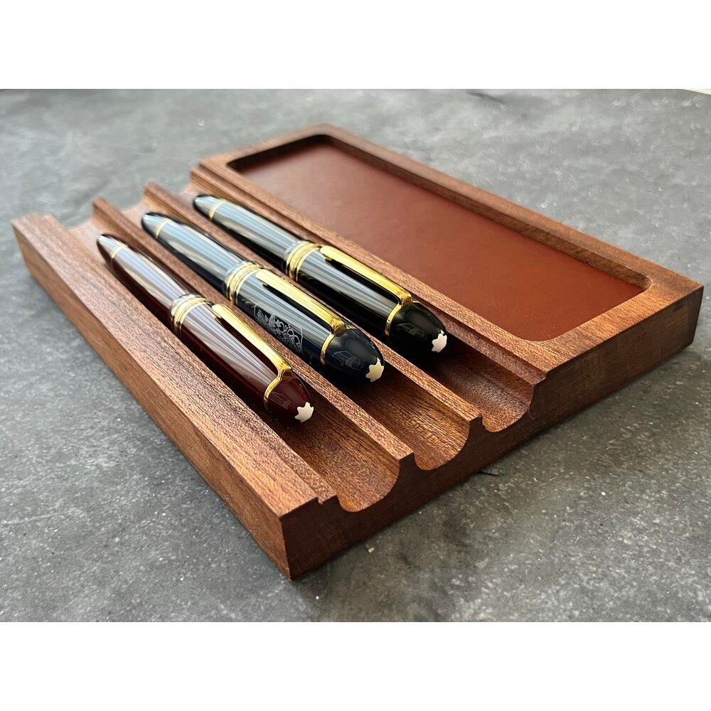 Aegan Leather Maun Kalem Tepsi & Mürekkep Standı Konyak