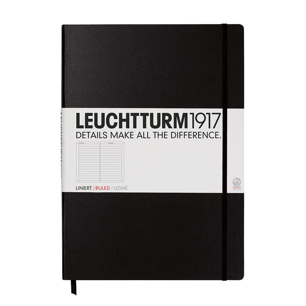Leuchtturm1917 Master Classic (A4+), Sert Kapak, 235 numaralandırılmış Çizgili Sayfa, Black, 327150