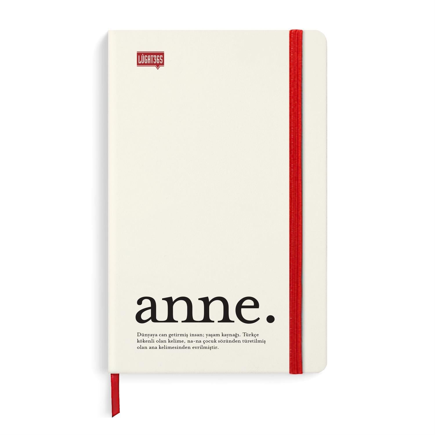 Lûgat365 Anne Sert Kapaklı Lastikli Defter