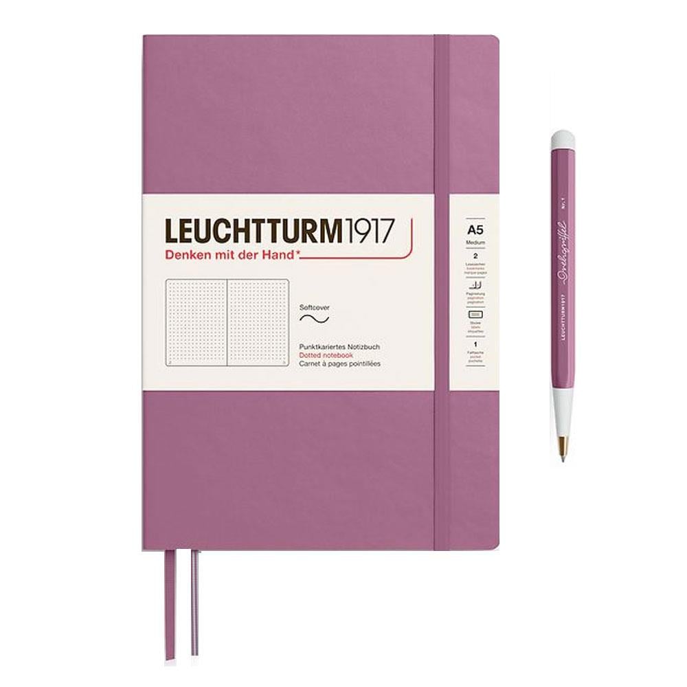 Leuchtturm1917 2025 Colors Orta Boy (A5), Yumuşak Kapak, 123 Sayfa, Noktalı Defter Dusty Rose 372201