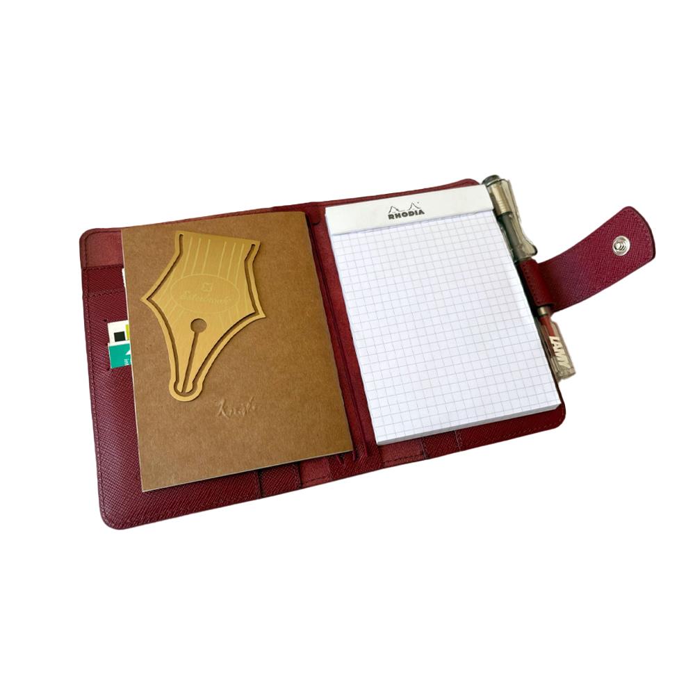 Eng Leather Saffiano Deri Koleksiyonu  A5 Defter & Kalem Çantası Mulberry