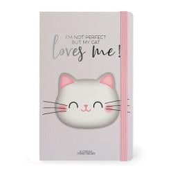 Legami  Kitty 120 gr. Beyaz Kağıt Çizgili Defter Meow