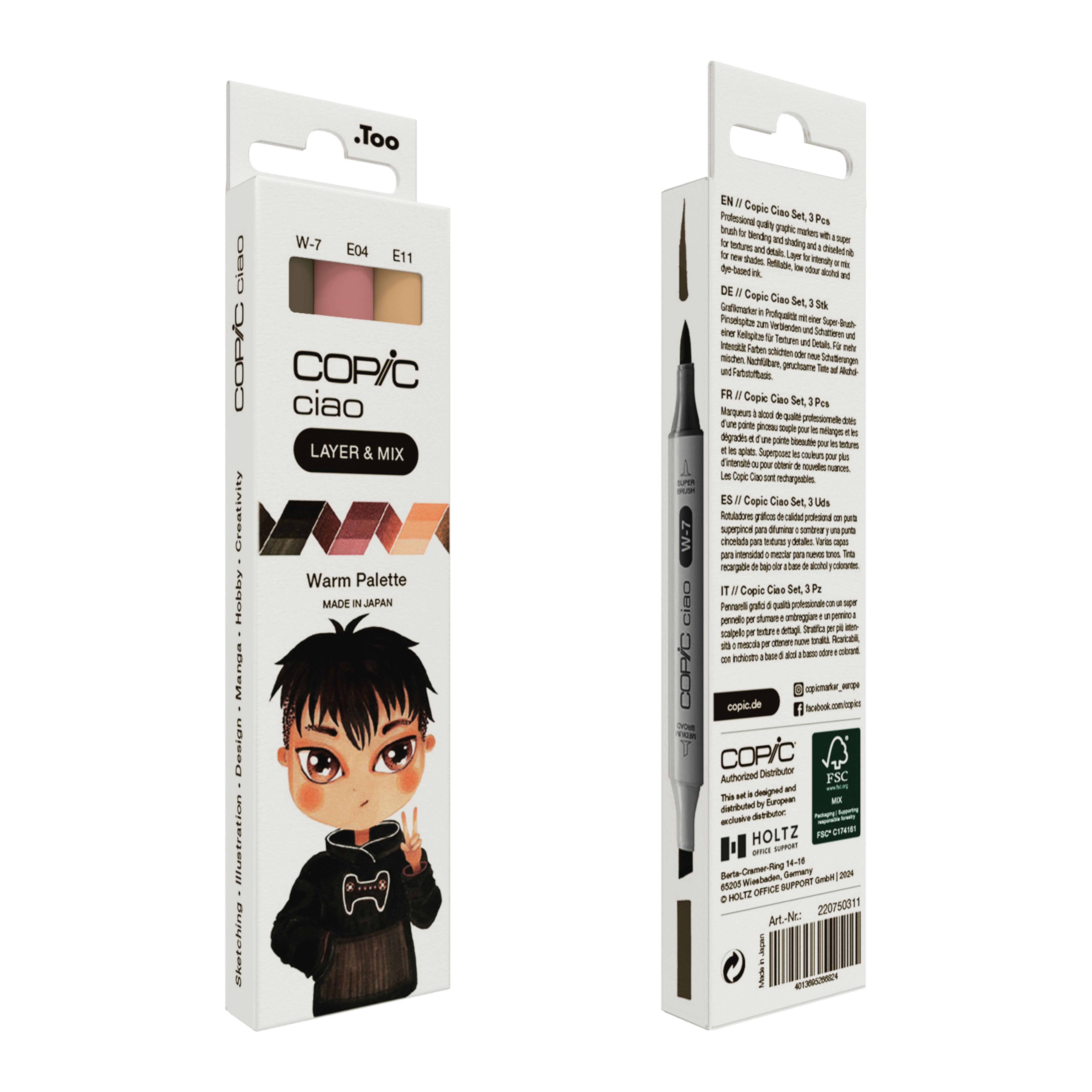 Copic Ciao 3'lü Layer & Mix Set - Warm Palette