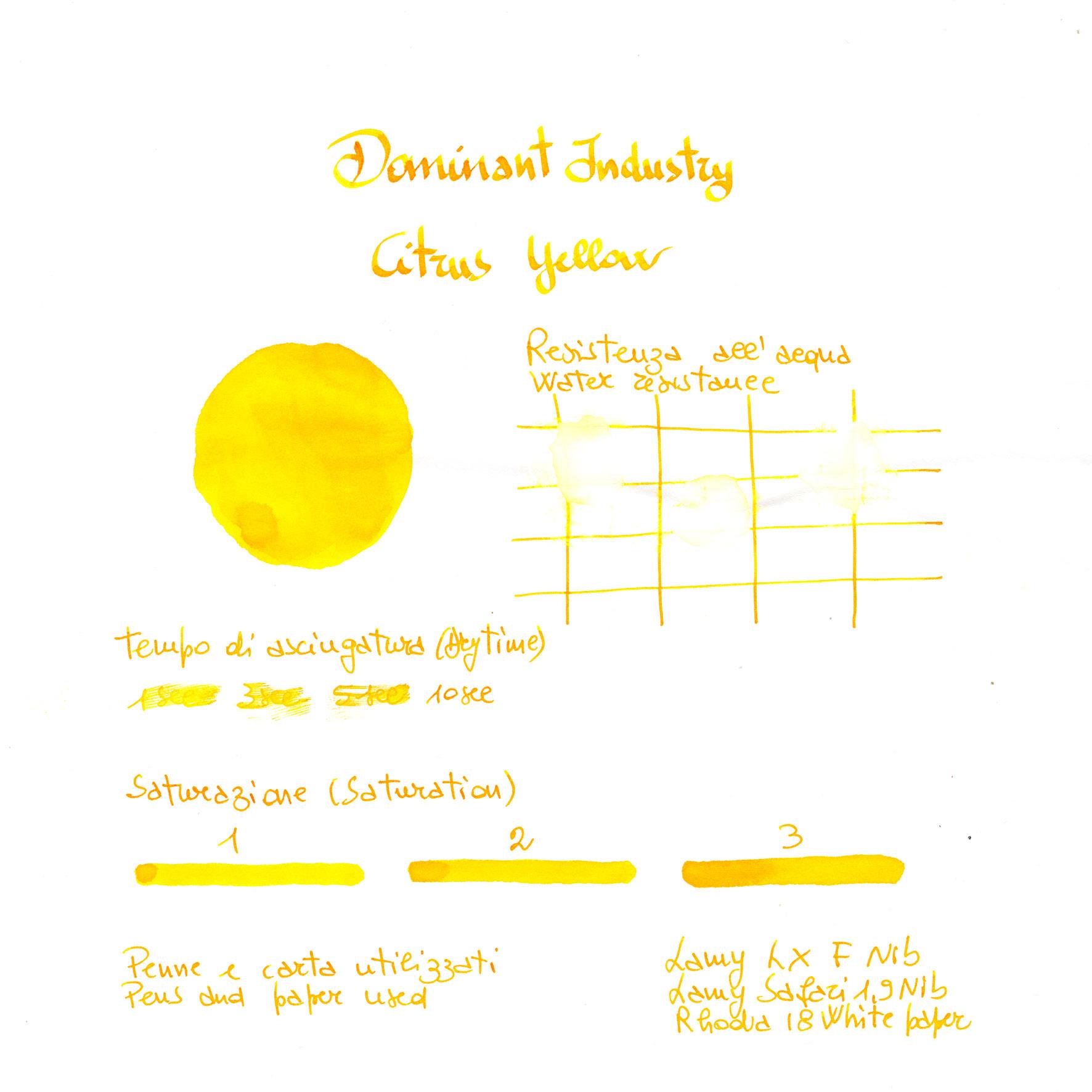 Dominant Industry Standard Şişe Mürekkep Citrus Yellow