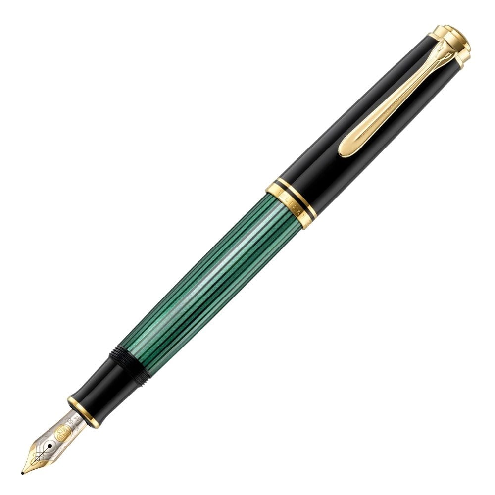 Pelikan Souveran Series M600 Green Black Fountain Dolma Kalem EF Uç