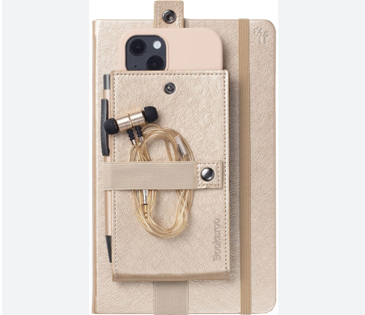 IF Bookaroo Phone Holder Defter Üstü Lastikli Telefon Tutucu - Gold 
