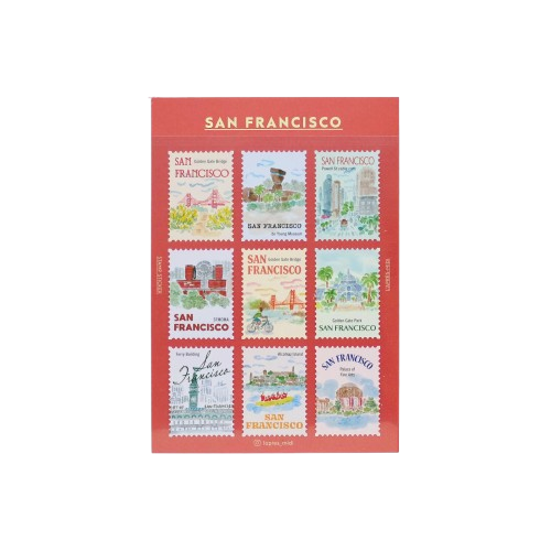 Pansy Daisy L'après Postage Stamp Sticker Seti - San Francisco 1 