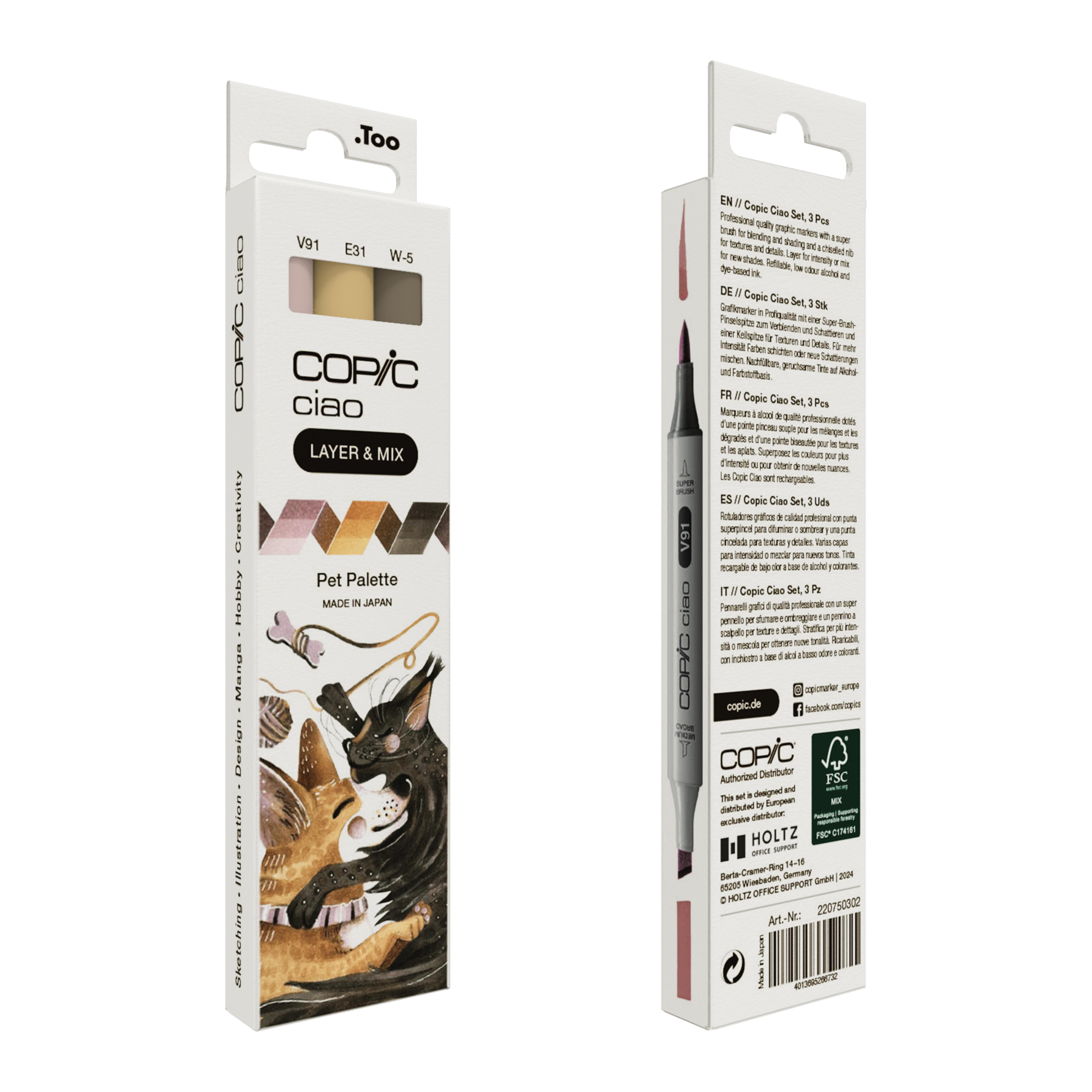 Copic Ciao 3'lü Layer & Mix Set - Pet Palette