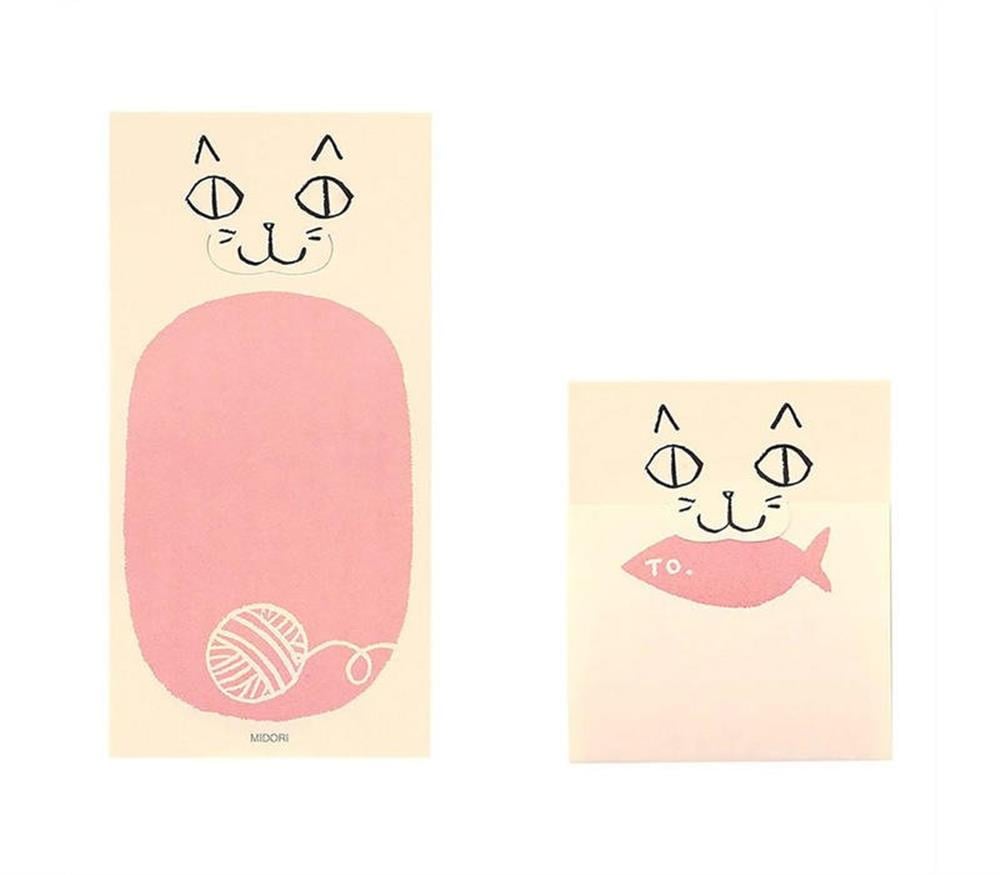 Midori  secret  sticky note  cat pattern