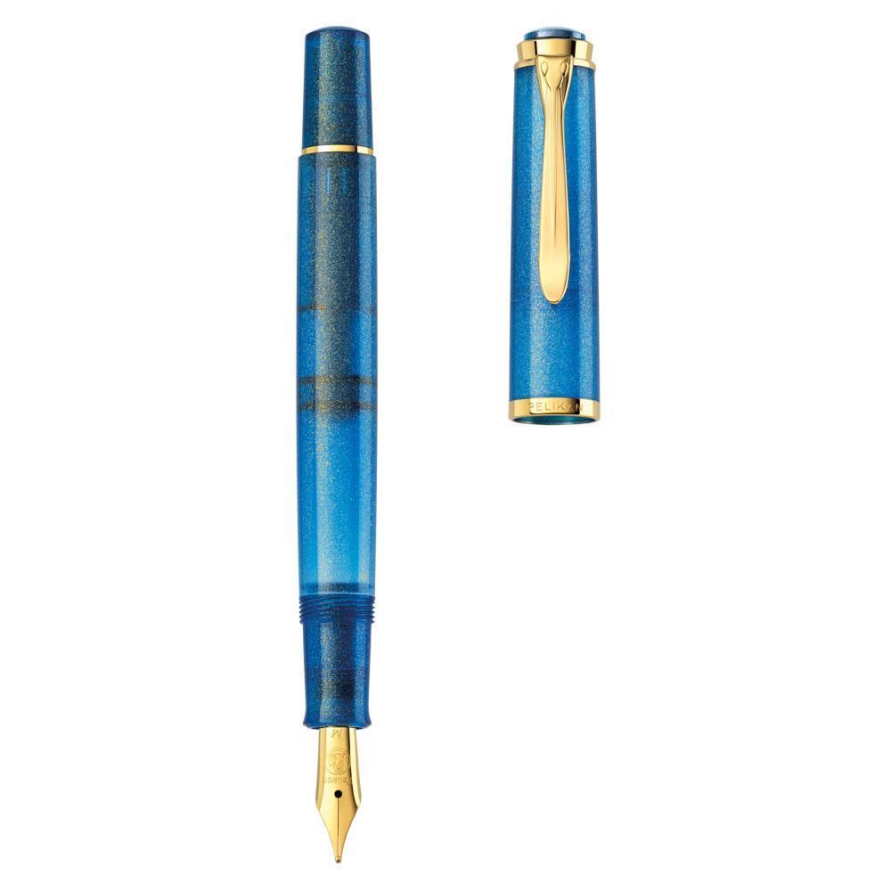 Pelikan Classic Special Edition M200 Golden Lapis Dolma Kalem EF Uç