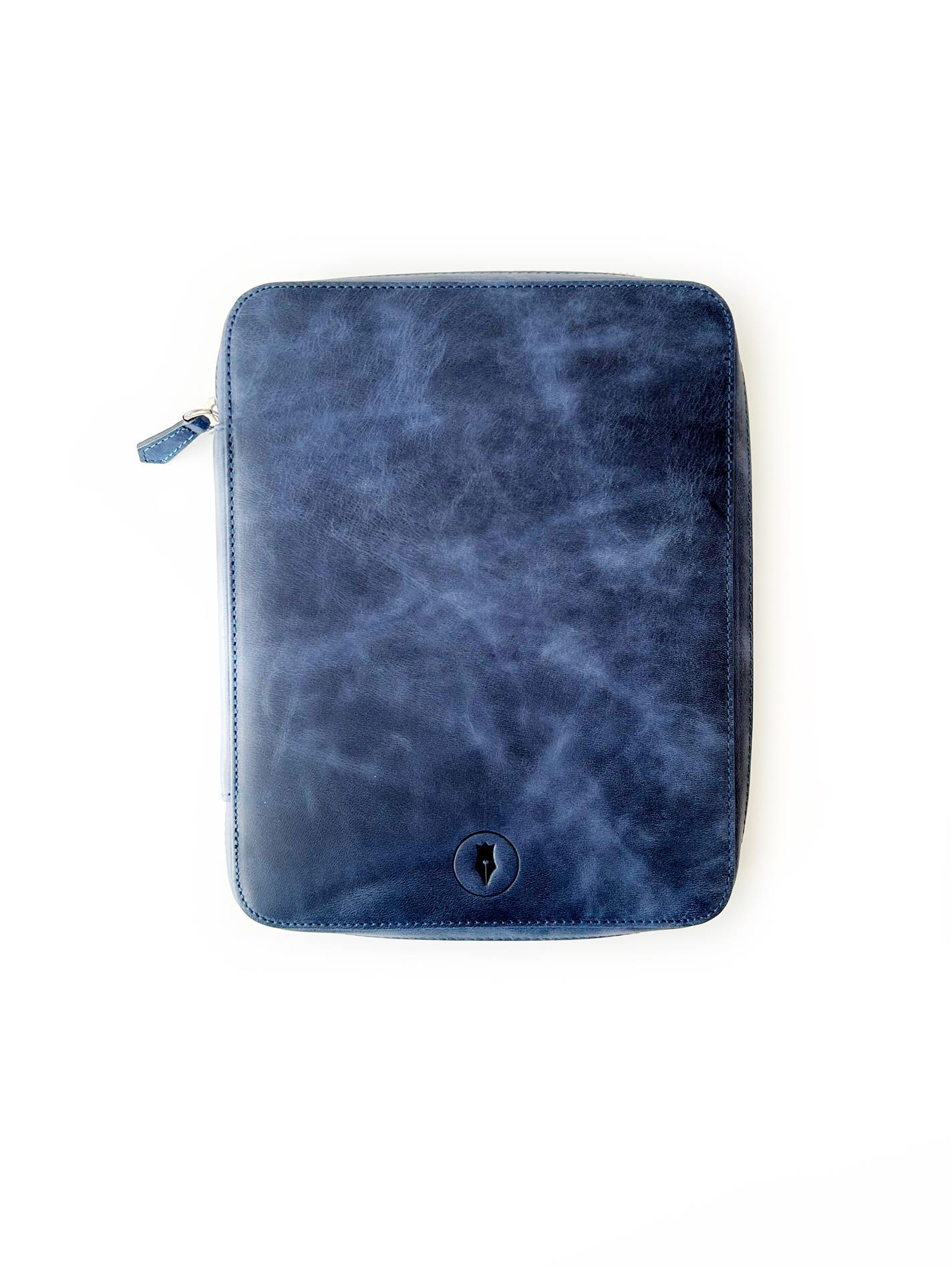 Eng Leather Midnight Blue 9'lu Kalem Kılıfı ve A5 Notluk