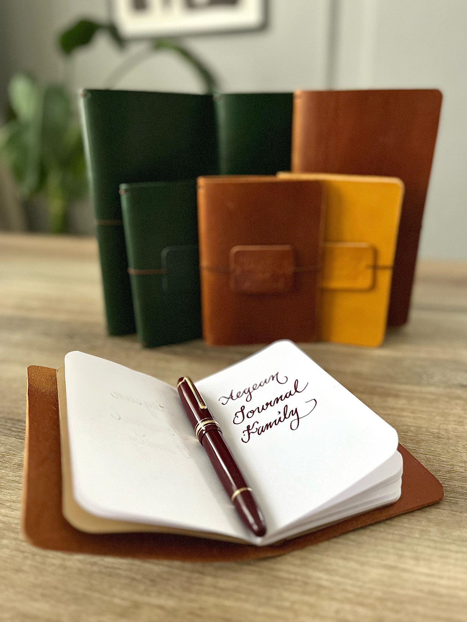 Aegan Leather Regular Size Deri Defter Kılıfı Kahverengi