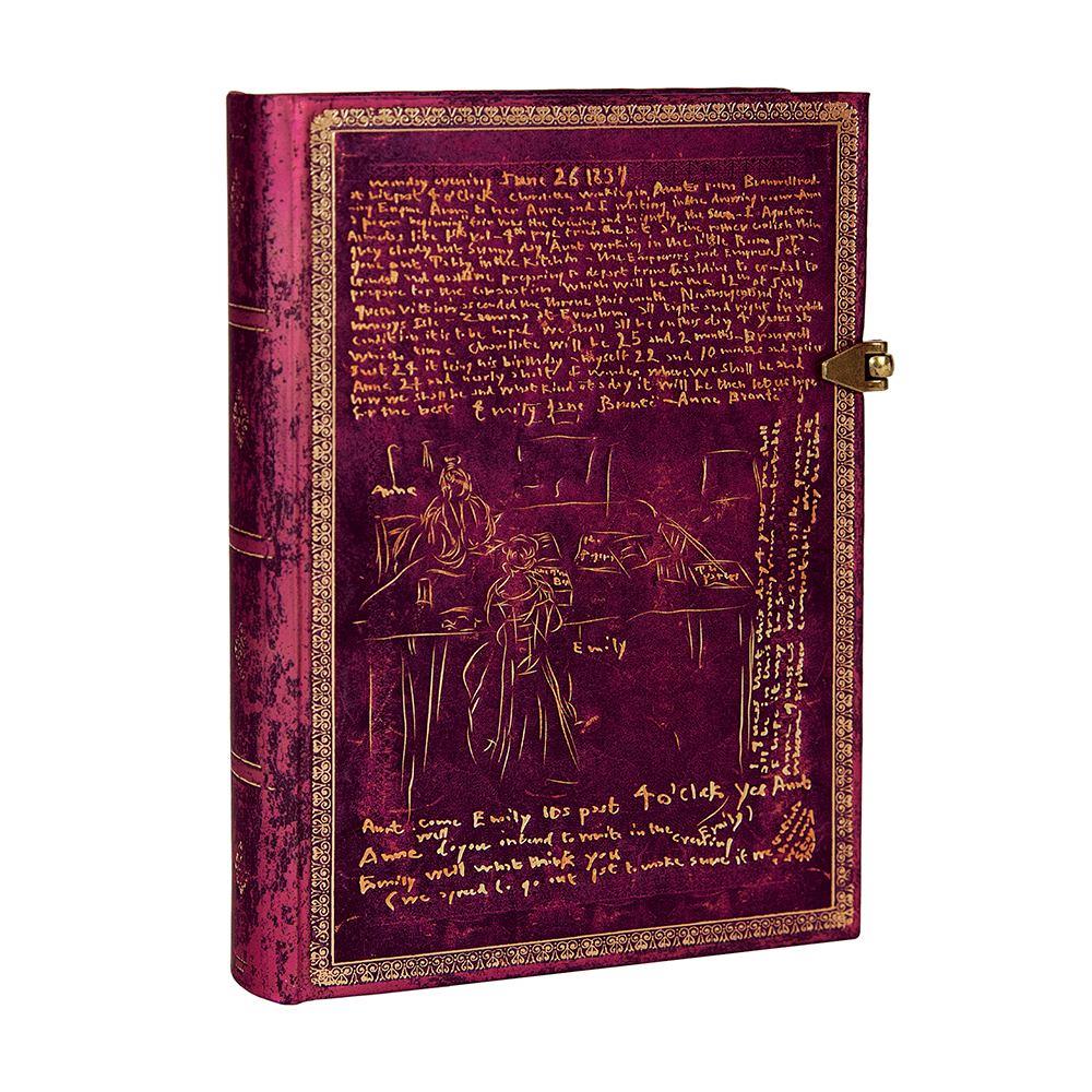 Paperblanks he Bronte Sisters Çizgisiz Sert Kapak Kilitli Journal, 13 x 18 cm 120gr Defter