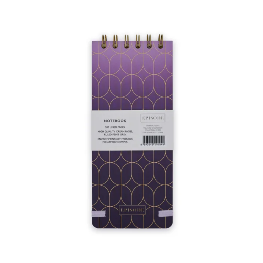 Episode Ombre Purple Ombre Dikey Spiralli Defter