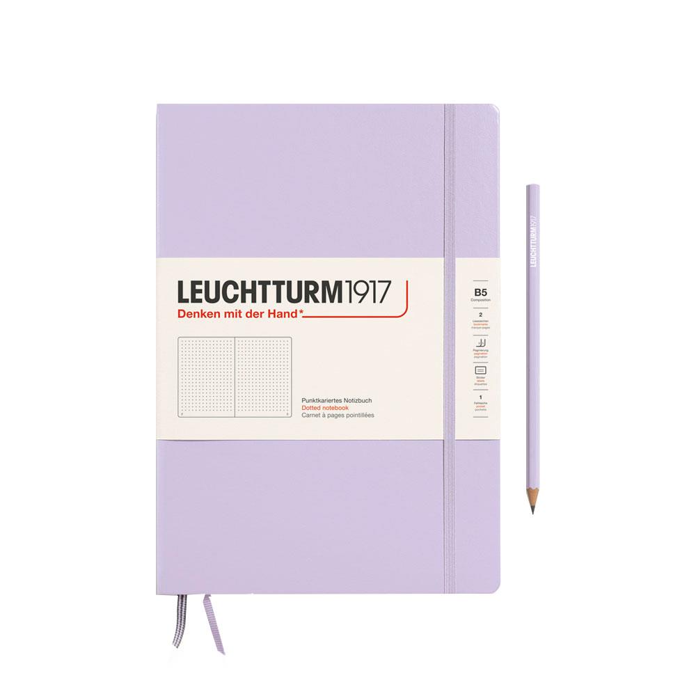 Leuchtturm1917 Composition Notebook, B5, Yumuşak Kapak, 123 Sayfa Not Defteri, Noktalı, Lilac 368153